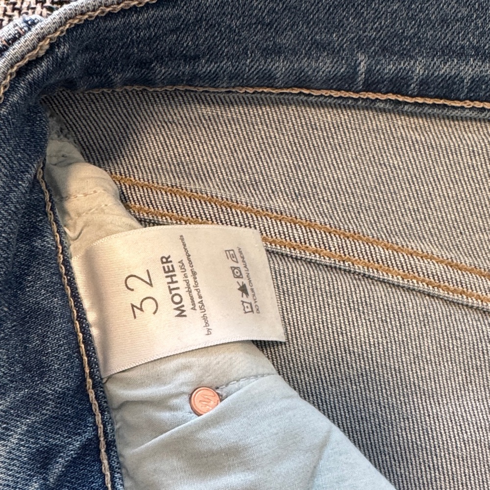 MOTHER Denim The Tomcat Flood Fray Women’s Size 32 ‘TASTY WAVES’ Color - Picture 11 of 13